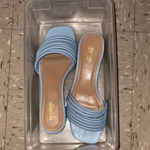 Women's Blue Slide Sandals
